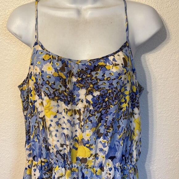 Banana Republic Silk Floral Sleeveless Maxi Dress Large - Picture 4 of 5